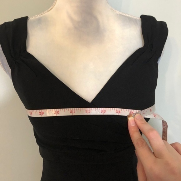 Modcloth RockSteady Black Pinup Dress Surplice New - Picture 7 of 9